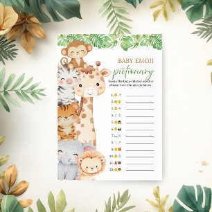 Invitation Oh Boy! Safari Baby Shower Jeu de Pictionnaire E