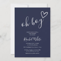 Oh Boy Shower Heart Bleu Marine Minimaliste