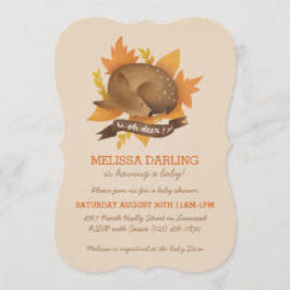 Invitation "Oh cerf !" Baby shower à thème Automne Woodland