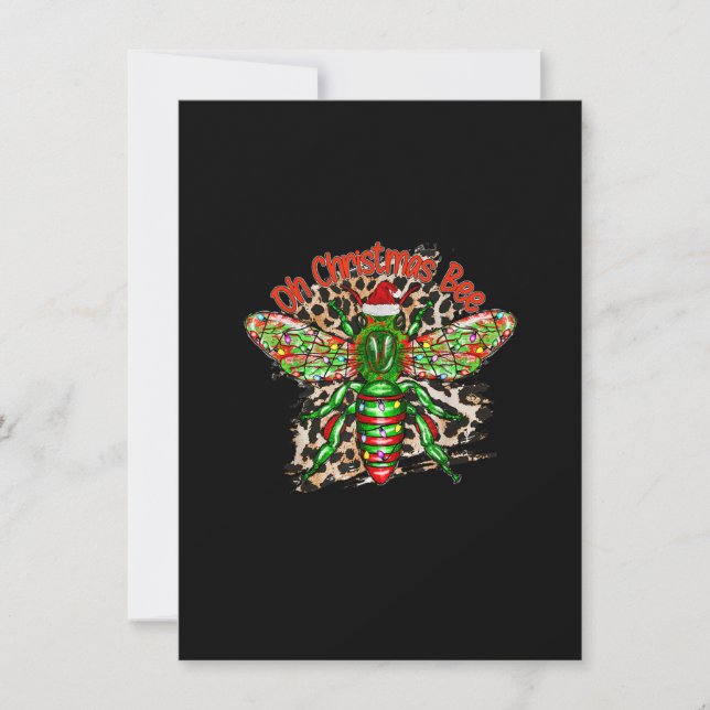 Invitation Oh Christmas Bee Cadeaux de Noël Light Joyeux Noël (Devant)