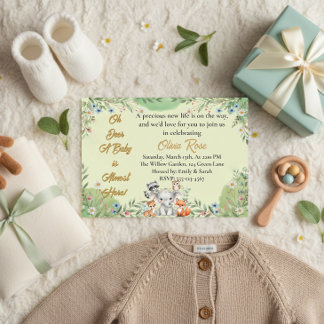 Invitation Oh Deer | Baby shower des animaux forestiers
