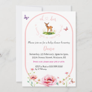 Invitation Oh Deer elle est presque là baby shower