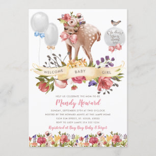 Invitation Oh Deer Girl Baby shower