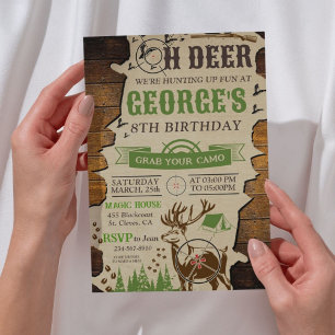 Invitation Oh Deer Hunter fête d'anniversaire