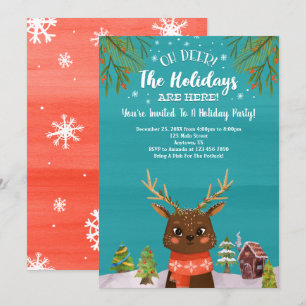 Invitation Oh Deer Les Vacances Sont Ici