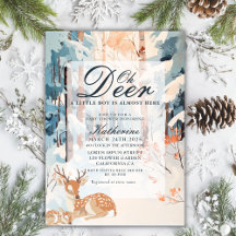 Oh Deer Winter Woodland Snowland Forest baby showe