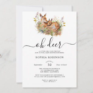 Invitation Oh Deer Woodland Baby shower