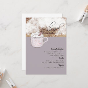 Invitation Oh Fille Chocolat Chaud Rustique Bébé Il Fait Froi