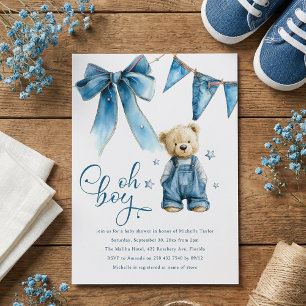 Invitation Oh Garçon Bébé Jean Bleu Fête de Naissance