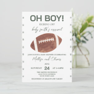 Invitation Oh Garçon Fête de Bébé Football