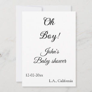 Invitation oh garçon fille baby shower ajouter nom date année