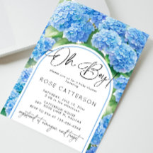 Oh garçon Hydrangea Baby shower de fleurs bleues