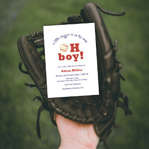 Invitation Oh Garçon Little Slugger Baseball Sport Baby Showe