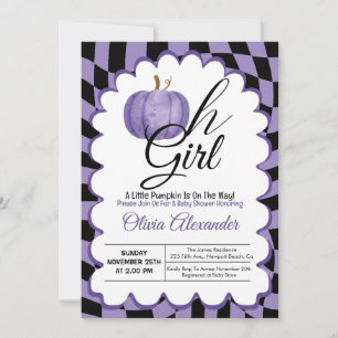 Invitation Oh Girl Little Citrouille est sur le chemin Baby s