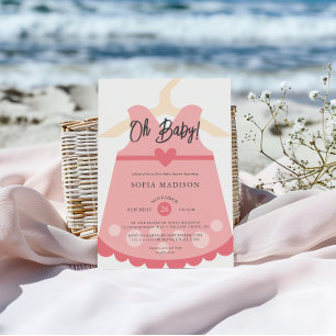 Invitation Oh Girl Robe Rose Baby shower