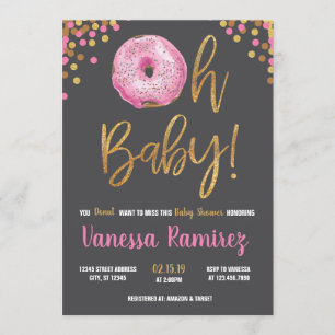 Invitation Oh le baby shower de beignet de bébé arrosent