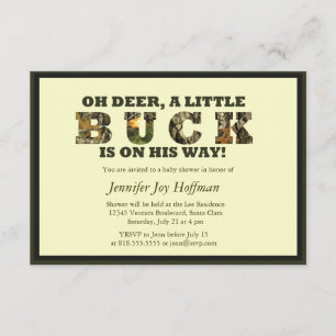 Invitation Oh le cerf commun, un petit mâle est sur son