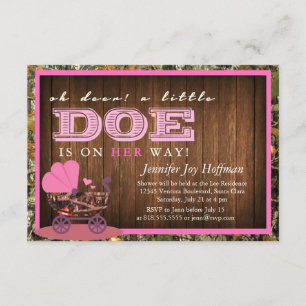 Invitation Oh le cerf commun, une petite daine est sur son