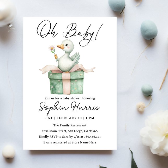 Invitation Oh mon Baby shower fille (Créateur téléchargé)