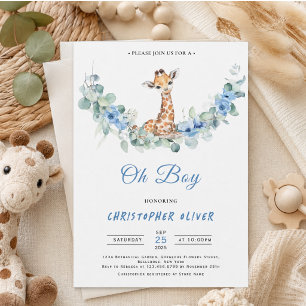 Invitation Oh mon Dieu ! Baby shower bébé Giraffe