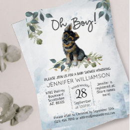 Invitation Oh mon Dieu ! Baby shower d'aquarelle bergère alle