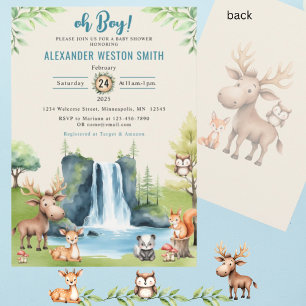 Invitation Oh mon Dieu ! Baby shower de chute d'eau pour les 