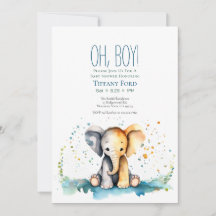 Oh mon Dieu ! Baby shower Safari éléphant bébé ver