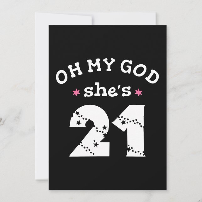 Invitation Oh mon dieu elle a 21 ans (Devant)