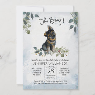 Invitation Oh mon Dieu ! Garçon bébé berger allemand