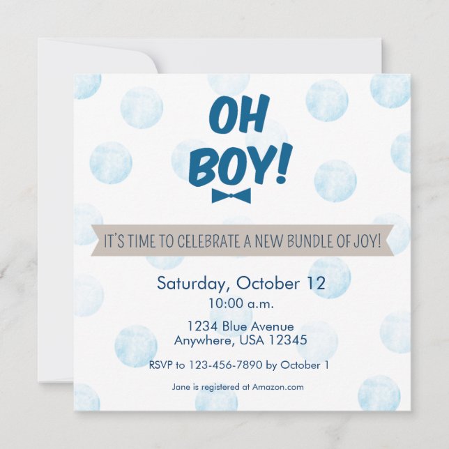 Invitation Oh mon Dieu !Invitation Baby shower (Devant)