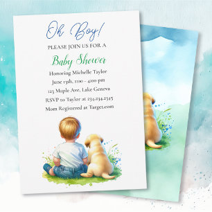Invitation Oh mon Dieu ! Un bébé et son Baby shower de chien