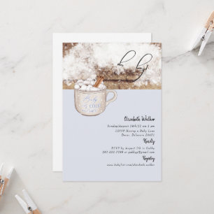 Invitation Oh mon garçon Chocolat chaud Bébé rustique Il fait