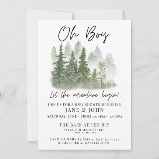 Invitation "Oh mon garçon, laissez l'aventure commencer" Baby