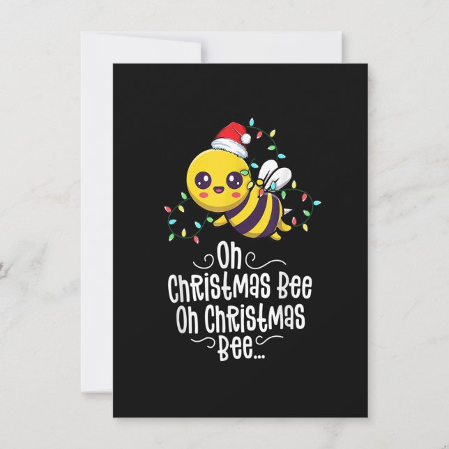 Invitation Oh Noël Bee Xmas Famille Vacances Kawaii Maman C (Devant)