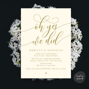 Invitation Oh oui, nous l'avons fait, dîner de mariage en fui