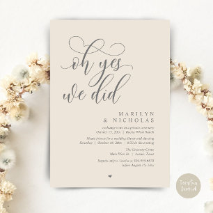 Invitation Oh oui, nous l'avons fait, dîner de mariage en fui