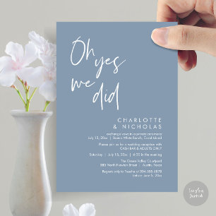 Invitation Oh Oui, Nous L'Avons Fait, Mariage Dinner Party Ca