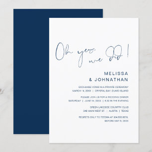 Invitation Oh oui, nous l'avons fait, Mariage Fuite de Noces,