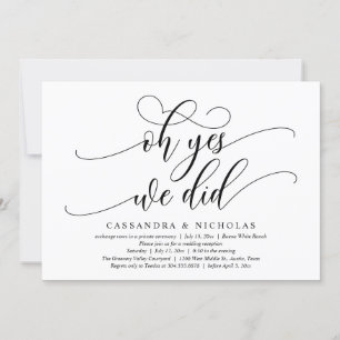 Invitation Oh Oui, Nous L'Avons Fait, Réception De Mariage Ro