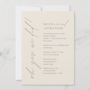 Invitation Oh Oui, On L'A Fait, Dîner Mariage Elopement