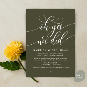 Invitation Oh Oui, On L'A Fait, Dîner Mariage Elopement