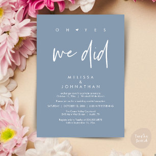 Invitation Oh oui, on l'a fait, soirée de mariage