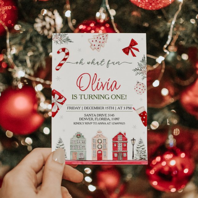 Invitation Oh Quel Amusant Noël Anniversaire (Créateur téléchargé)