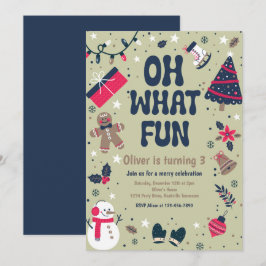 Invitation Oh, quel plaisir | Noël Fête d'anniversaire