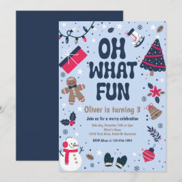 Invitation Oh, quel plaisir | Noël Fête d'anniversaire