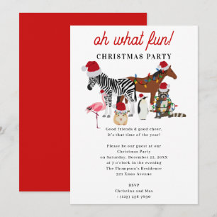 Invitation Oh Quelle Amusement ! Fête Enfants Drôle de Noël