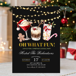 Invitation Oh Quelle Fête de Cocktail de Noël