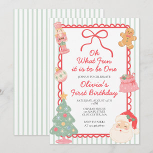 Invitation Oh quelle joie d'être pour un 1er Noël
