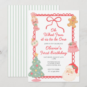 Invitation Oh quelle joie d'être pour un premier anniversaire