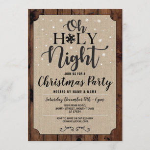 Invitation Oh Saint Nuit Fêtes de Noël Carols